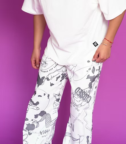 Pantalón Poliester tusa Blanco gris