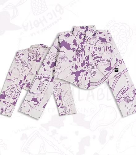 Crop top camisa tipo corsé morado