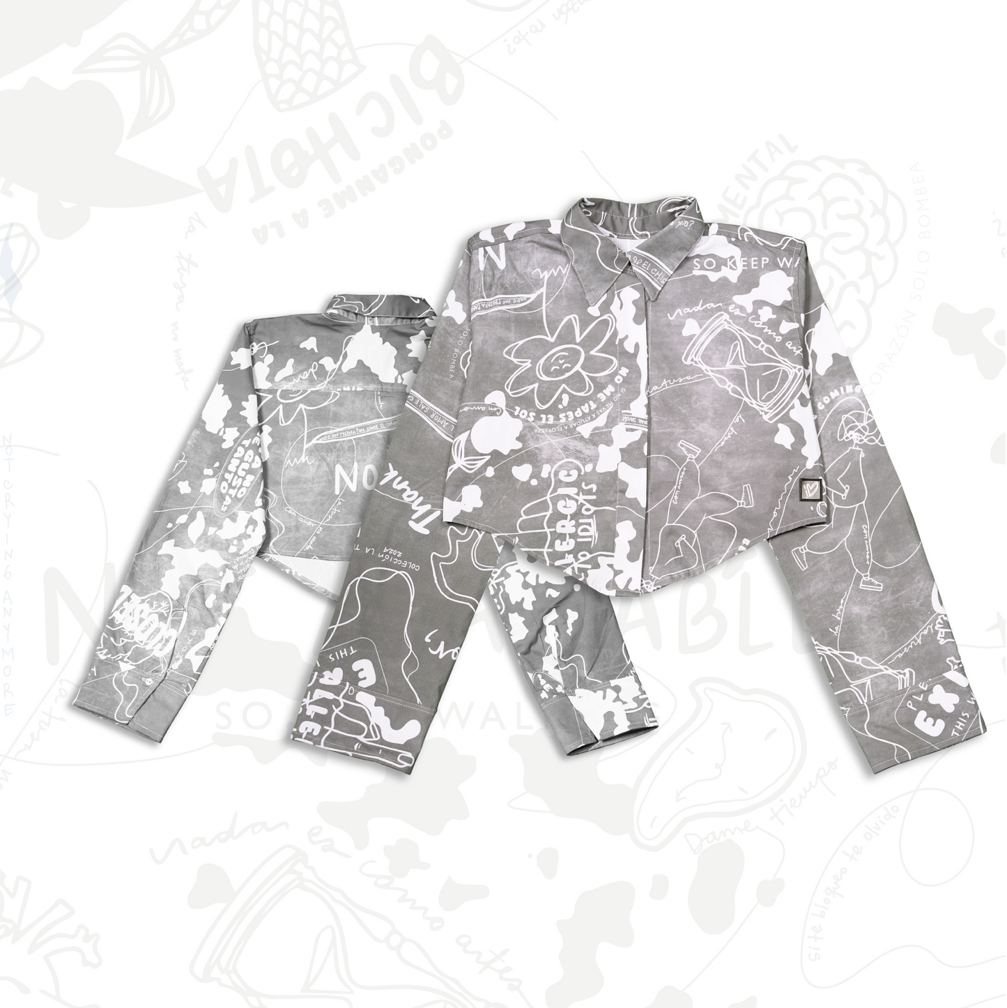 Crop top camisa tipo corsé gris grafito