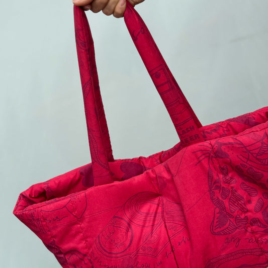 Bolso maxi acolchado Roja