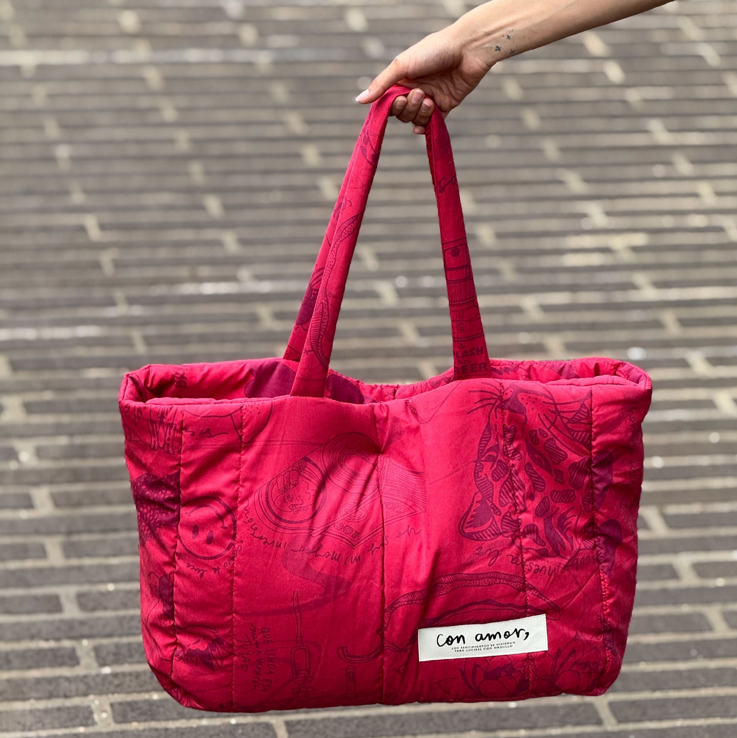 Bolso maxi acolchado Roja