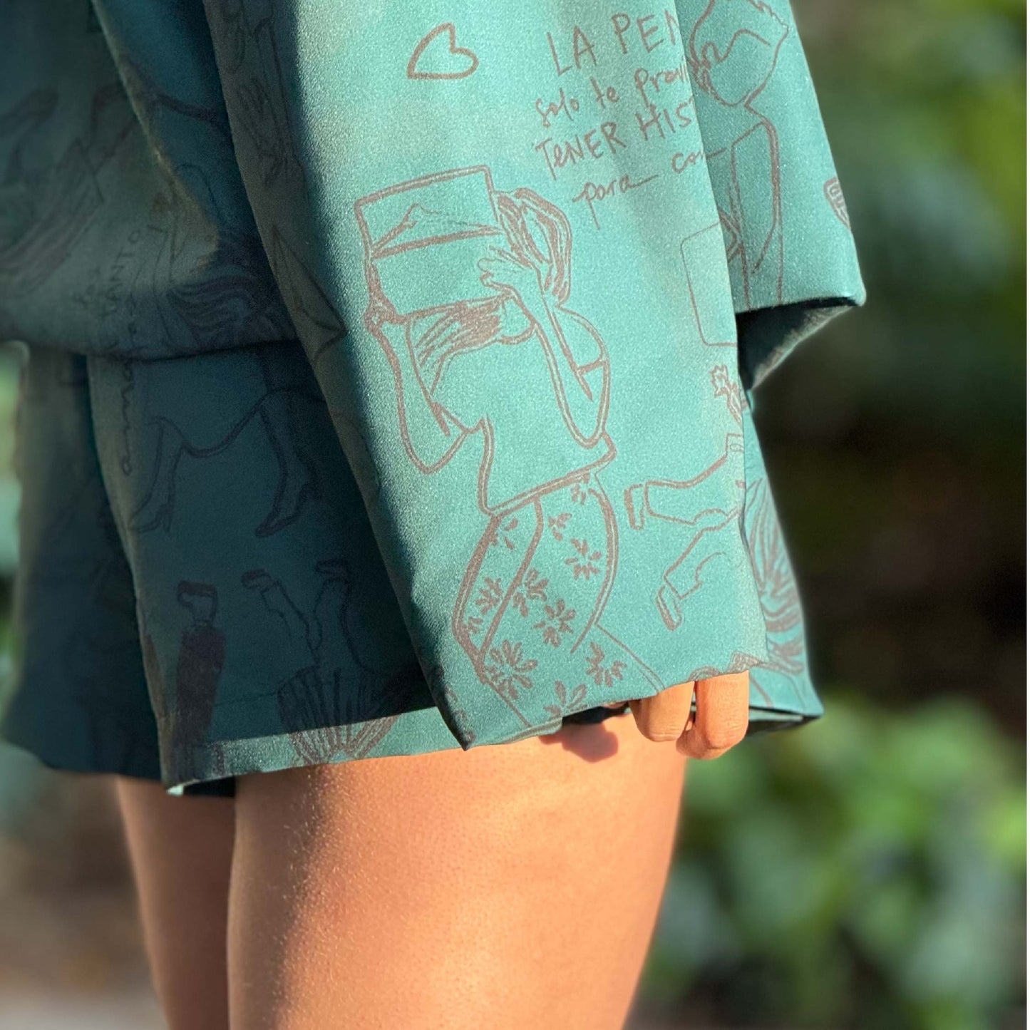 Falda short verde esmeralda