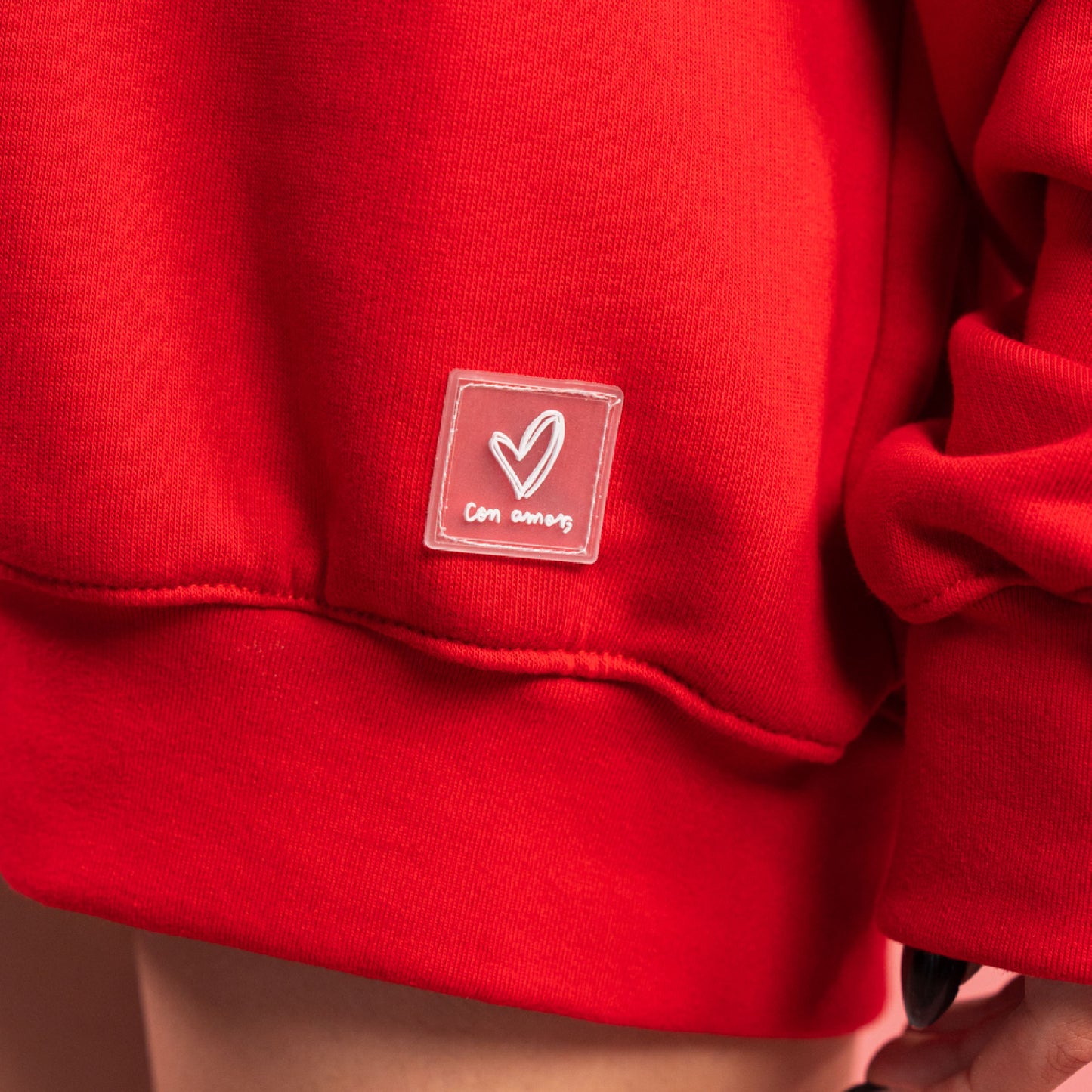 Crewneck Rojo estampado rosa