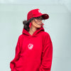 Sudadera con capucha roja