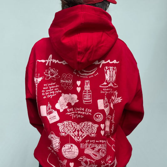 Sudadera con capucha roja