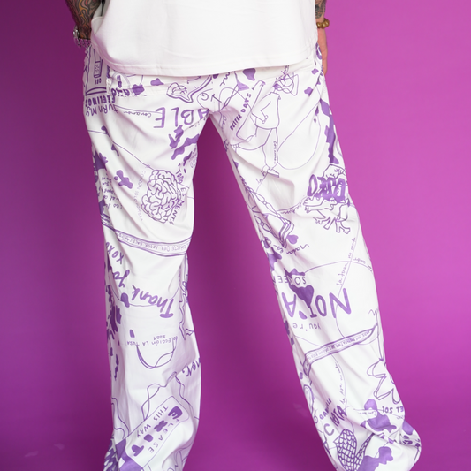 Pantalón carta a la tusa morado