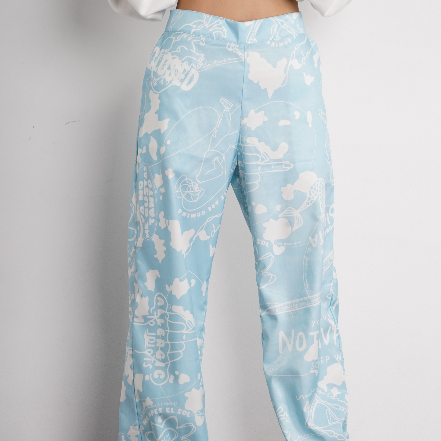 Pantalón carta a la tusa azul