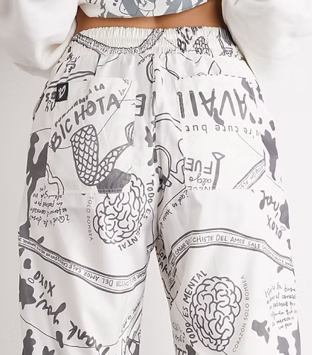 Pantalón Poliester tusa Blanco gris
