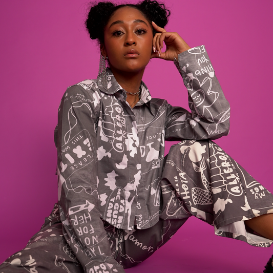 Crop top camisa tipo corsé gris grafito