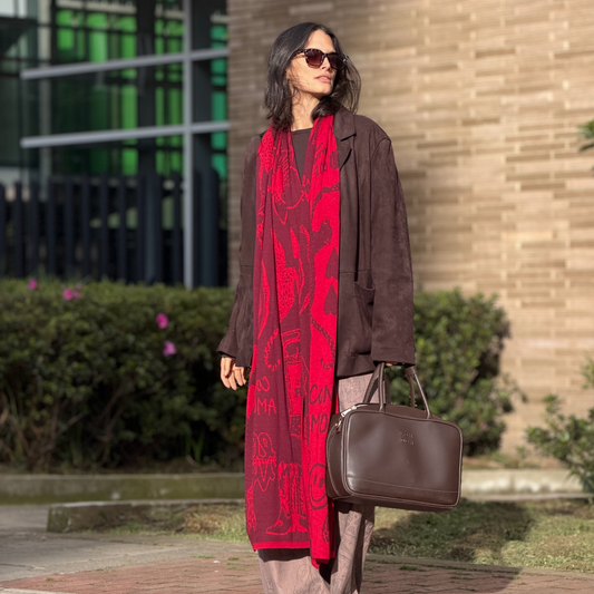 Bufanda Maxi  amor propio en Rojo