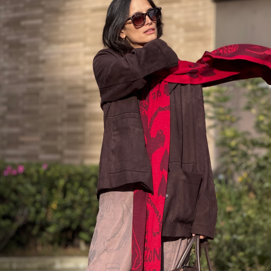 Bufanda Maxi  amor propio en Rojo