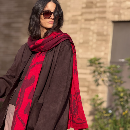 Bufanda Maxi  amor propio en Rojo