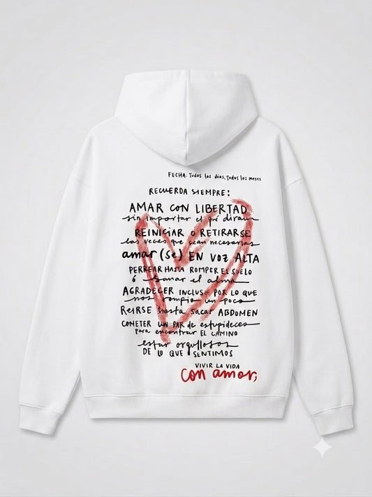 Hoddie Manifiesto Blanco