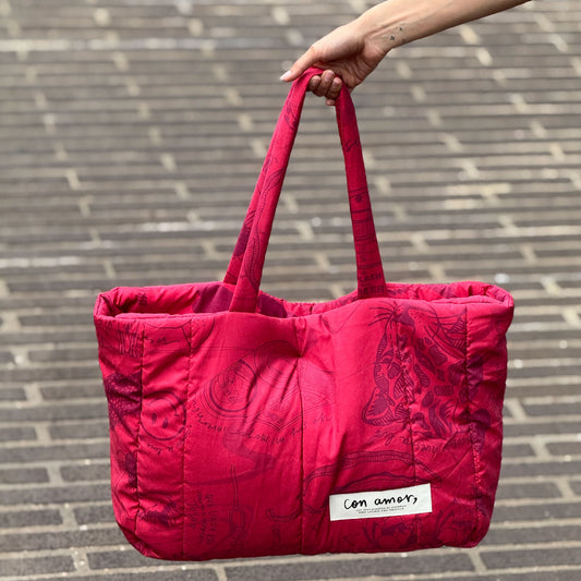 Bolso maxi acolchado Roja
