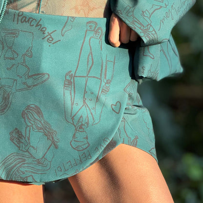 Falda short verde esmeralda
