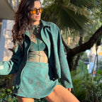 Falda short verde esmeralda