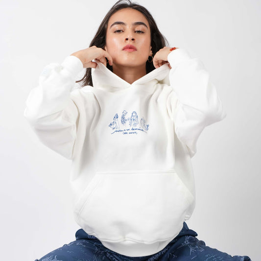 Hoddie Blanco Azul