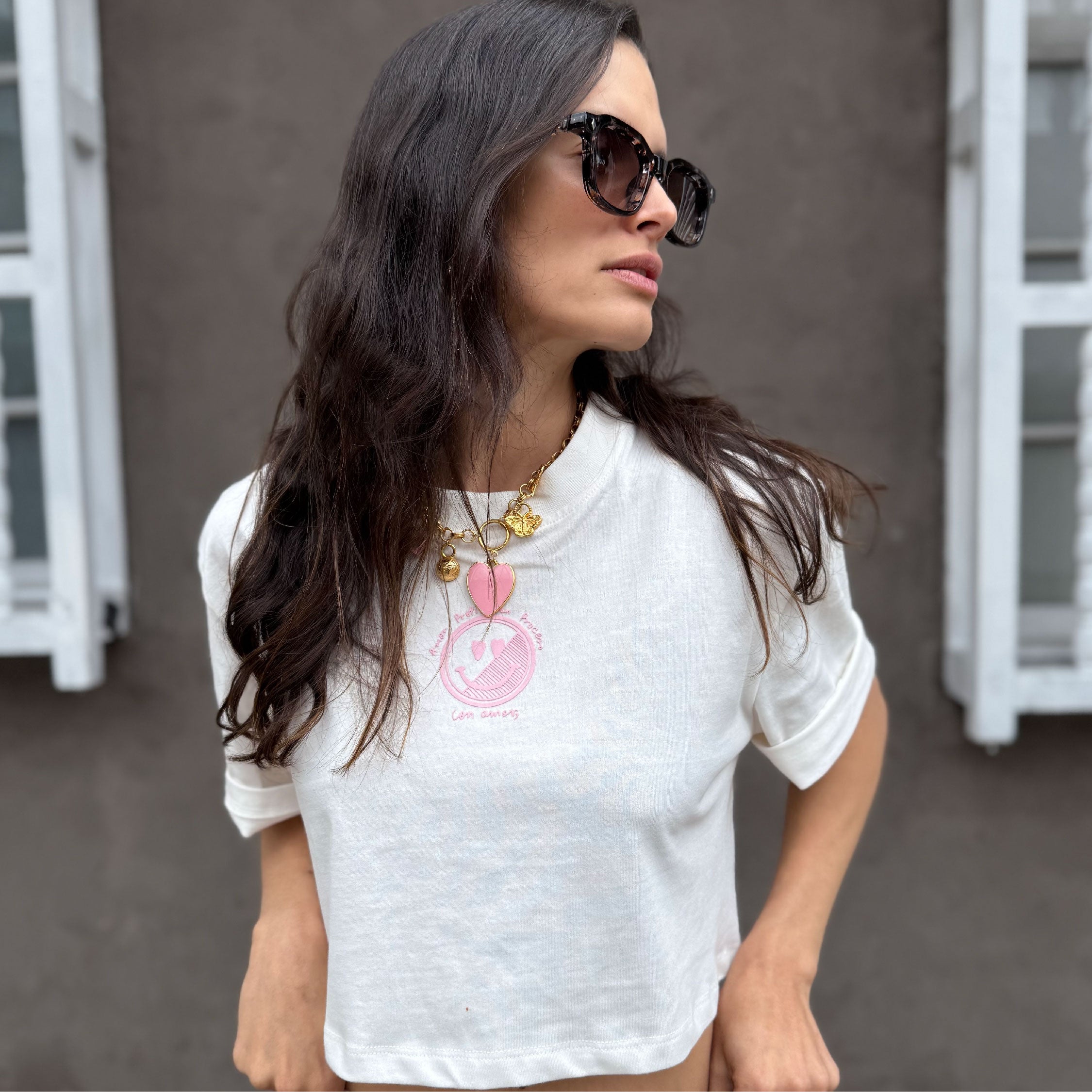 Camiseta Crop Top blanca