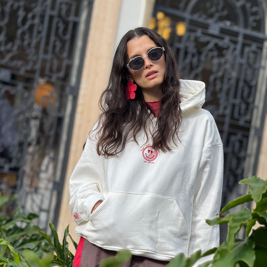 Hoddie blanco con Rojo