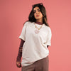 Camiseta Hueso estampado Café