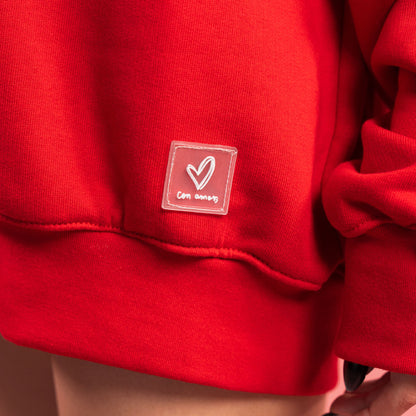 Crewneck Rojo estampado rosa
