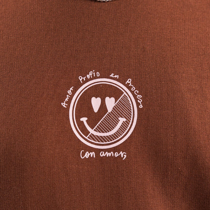 Crewneck café estampado rosado