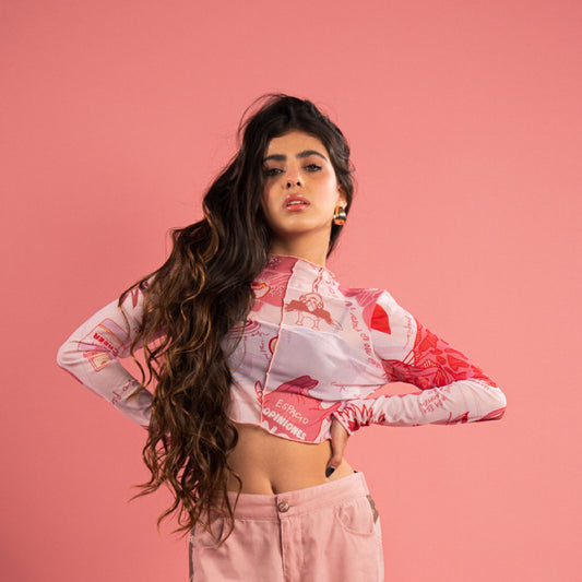 Top corto Mersh Rosado