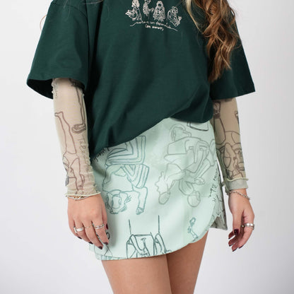 Falda short verde menta