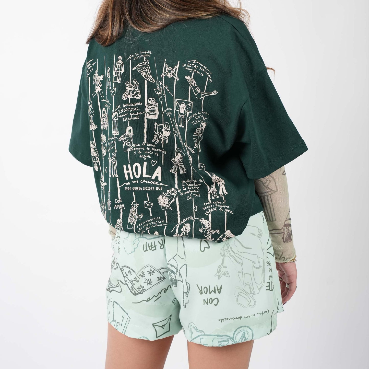Falda short verde menta