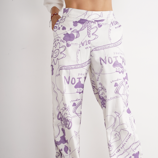 Pantalón carta a la tusa morado